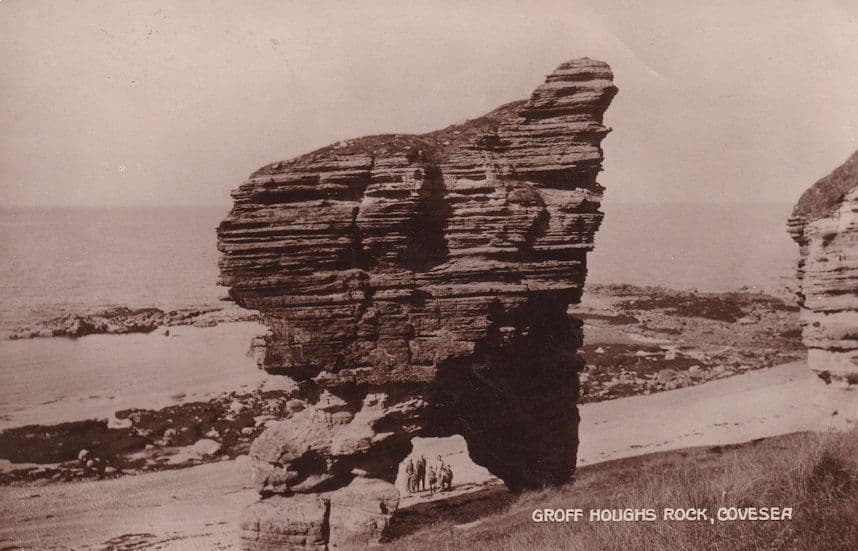 Groff Houghs Rock Covesea Scotland Old Real Photo Postcard