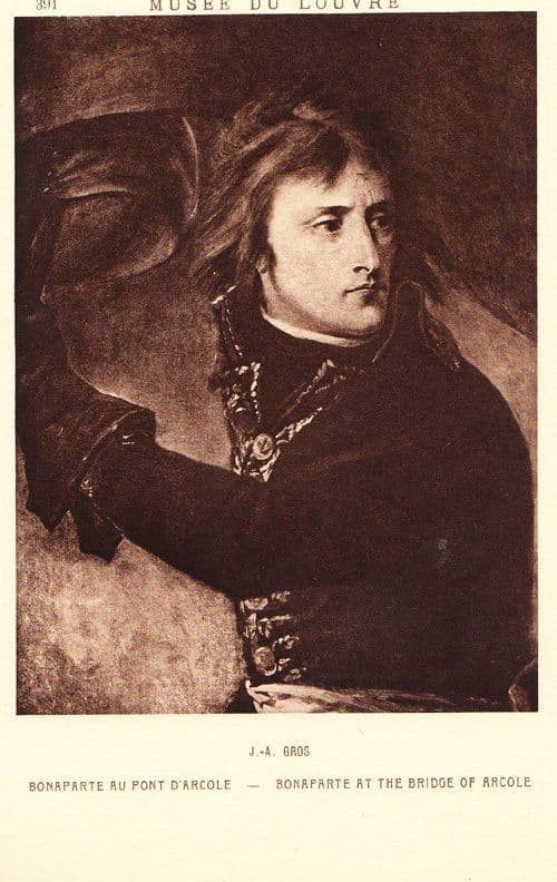 Gros Napoleon Bonaparte Bridge Of Arcole Old Museum De Louvres Painting Postcard
