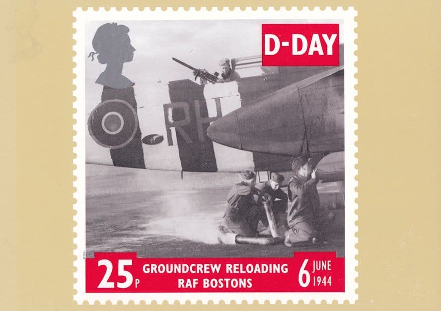 Groundcrew Reloading RAF Bostons D-Day Limited Edition Postcard