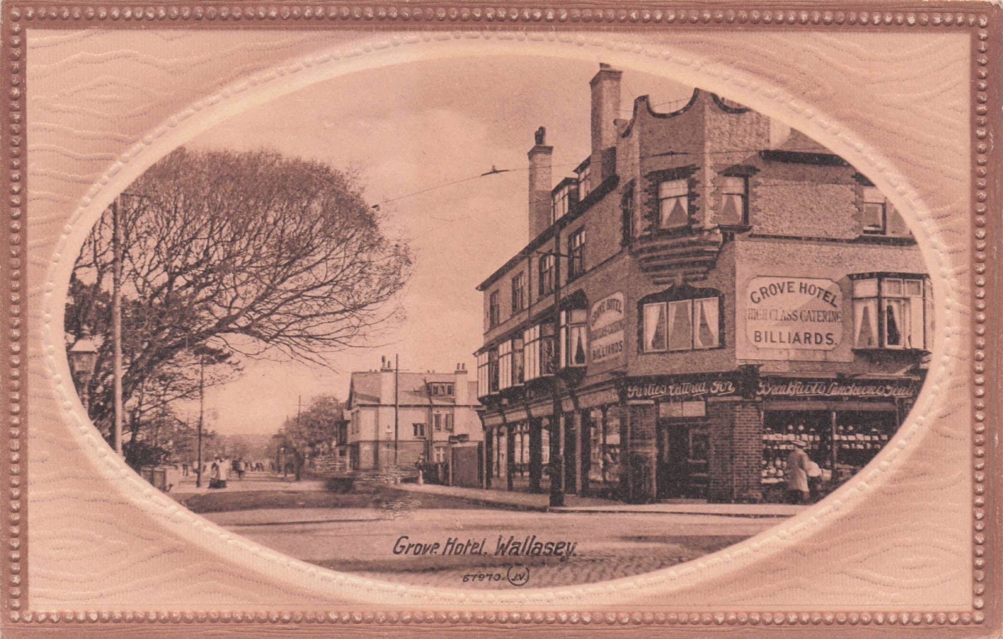 Grove Hotel Billiards Grocers Caterers Liverpool Antique Postcard