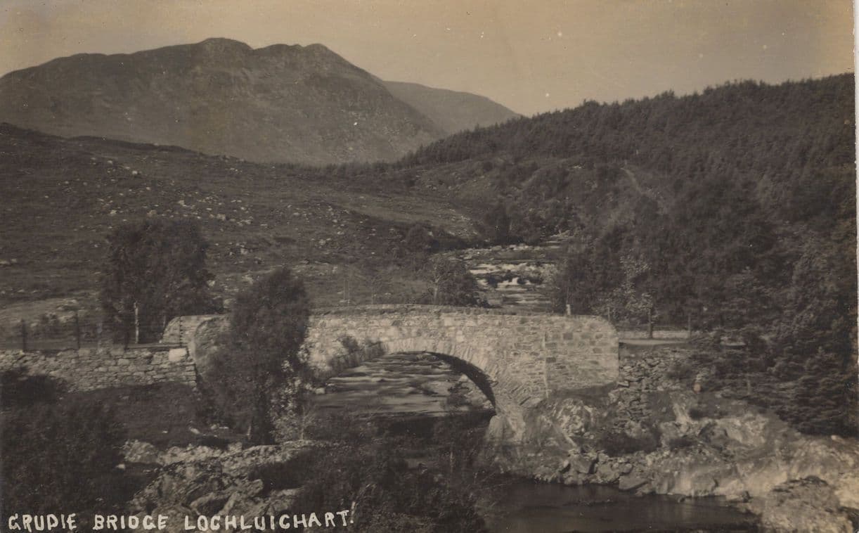 Grudie Bridge Lochluichart Antique Character RPC Postcard