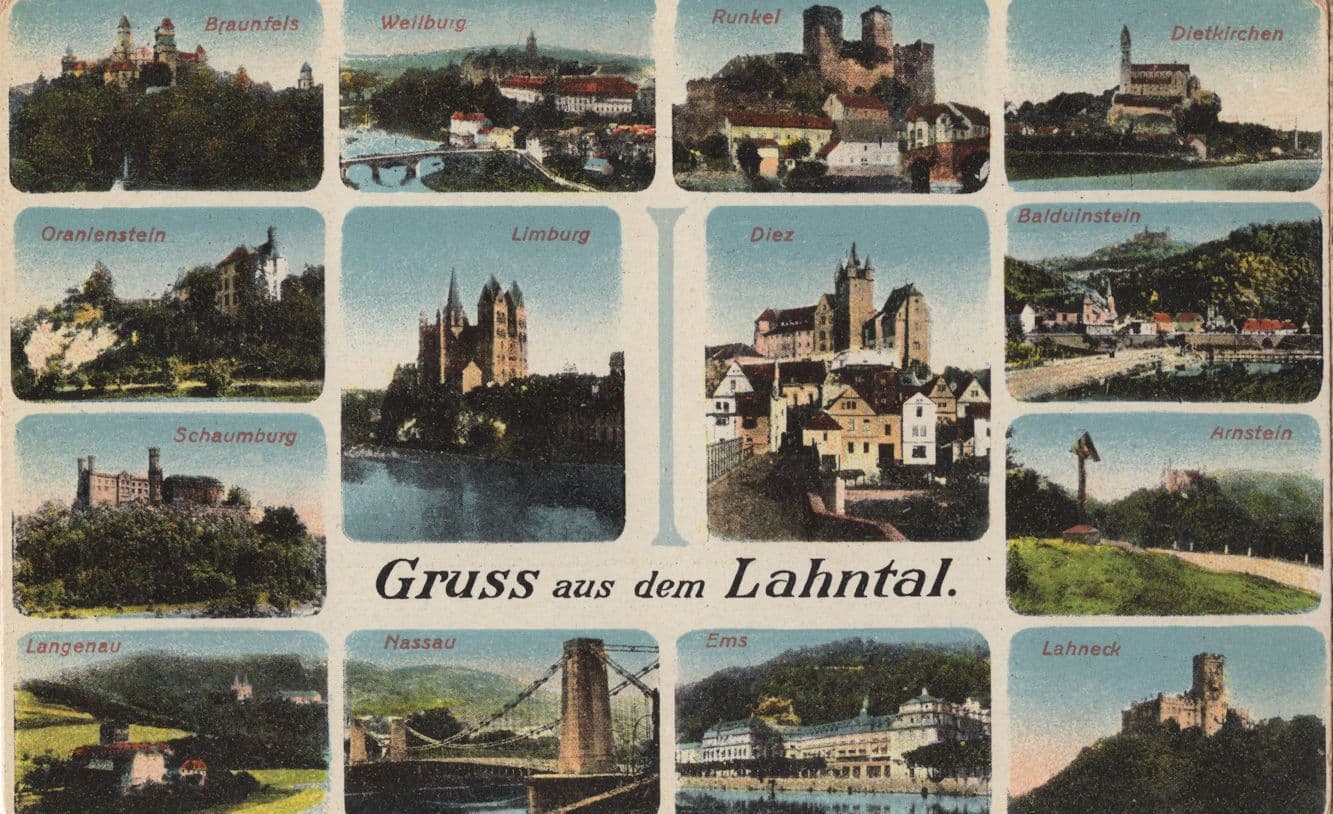 Gruss Aus Dem Lahntal German Rare Postcard 14 Views