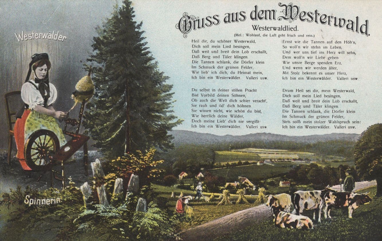 Gruss Aus Dem Westerwald German Old Poetry Farming Postcard
