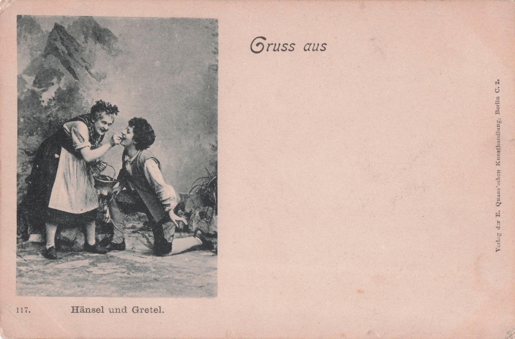 Gruss Aus Hansel & Gretel Antique German Comic Postcard