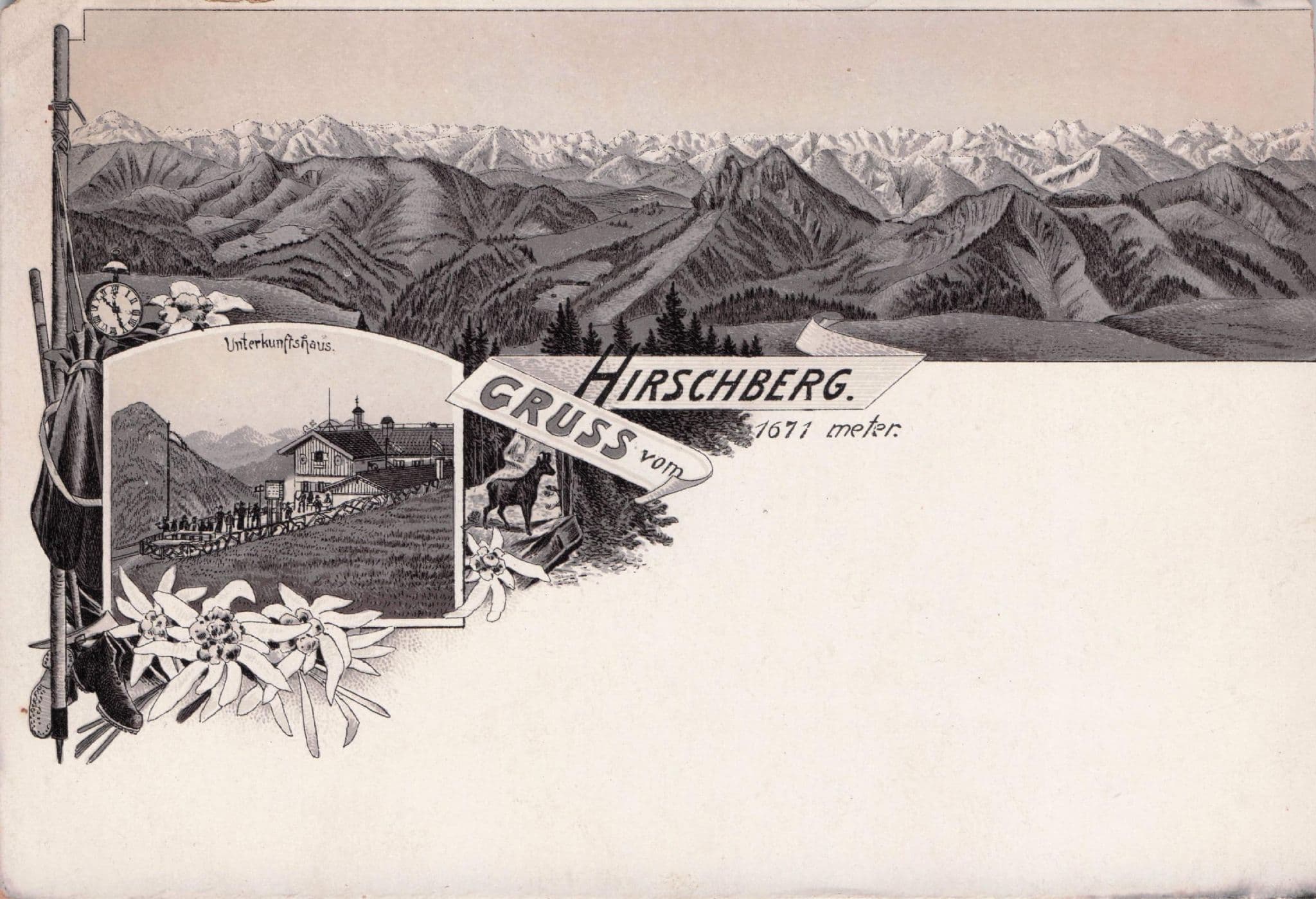 Gruss Aus Hirschberg Antique Rare German Postcard