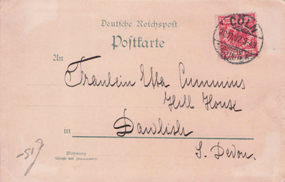 Gruss Aus Koln Love Romance Antique 1897 German Postcard
