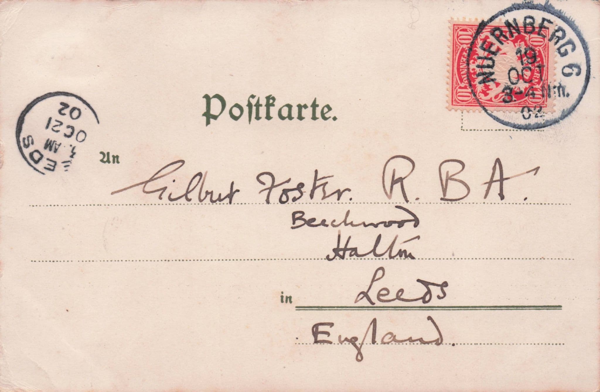 Gruss Aus Nurnberg An Einfluss der Pegnitz German Old Postcard