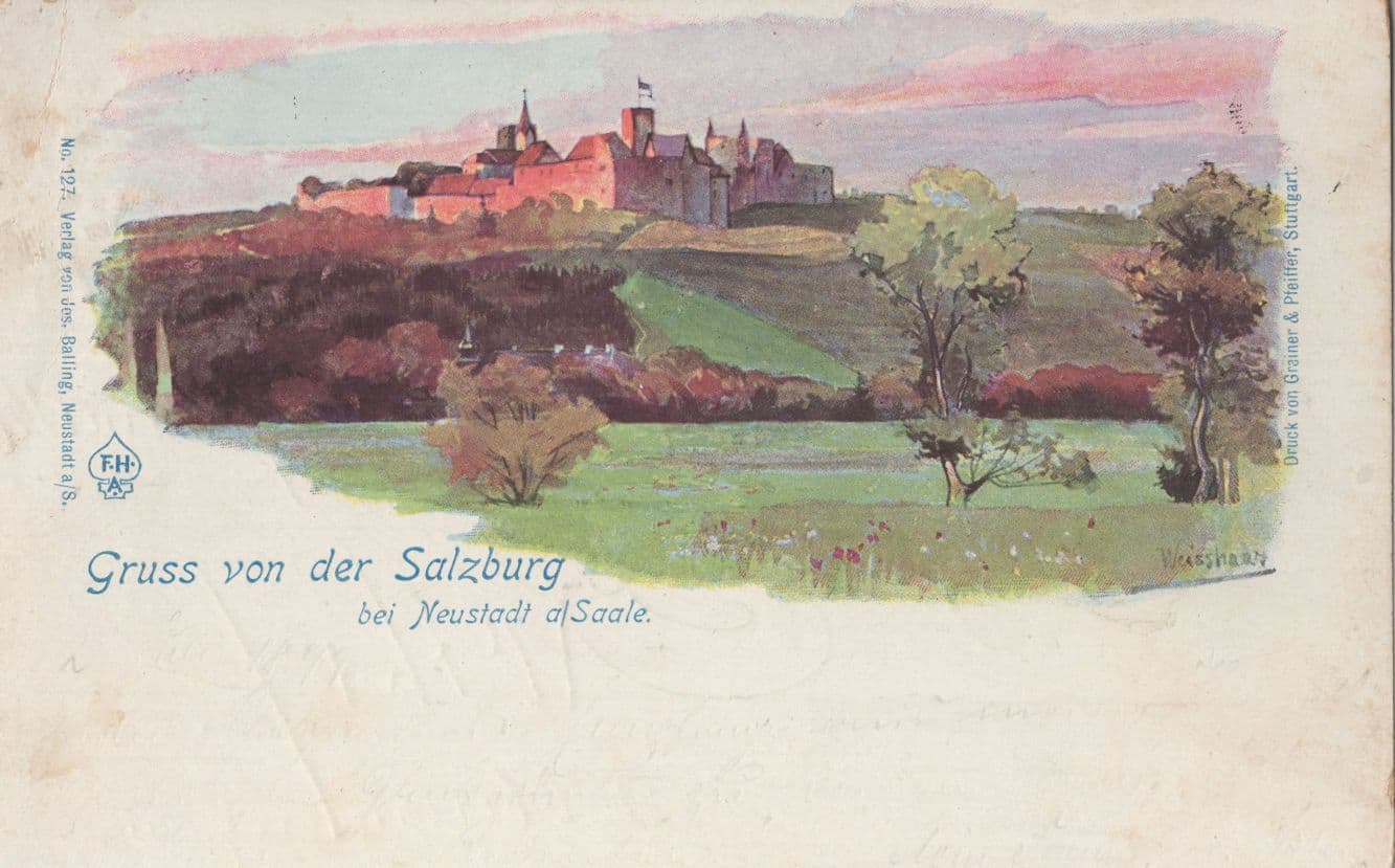 Gruss Aus Von Der Salzburg German 1899 Old Postcard