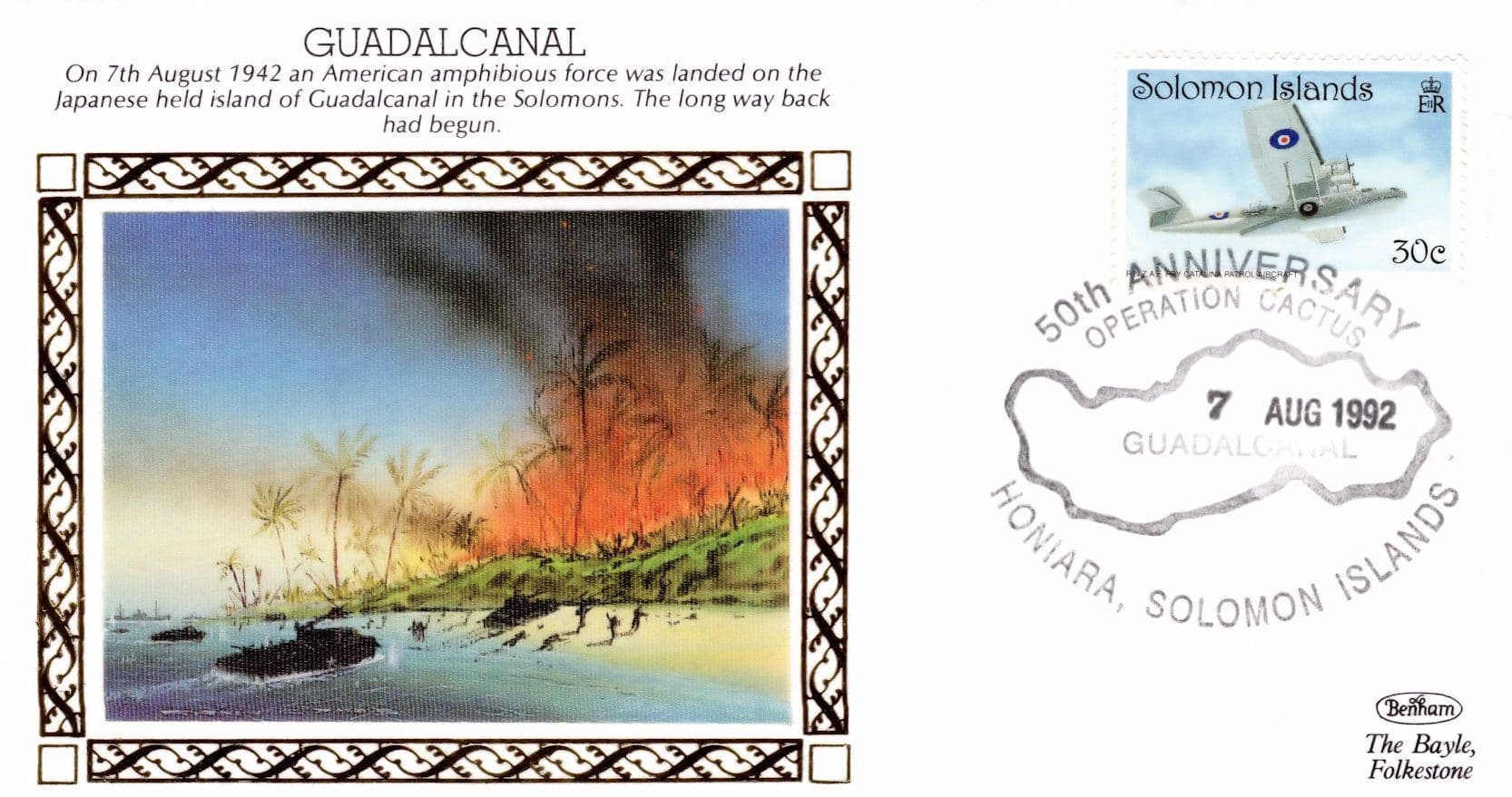 Guadalcanal Benham Japan Solomon Island WW2 Military First Day Cover