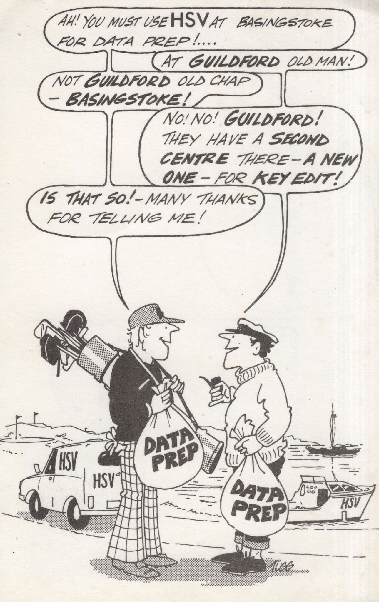 Guildford Surrey Golf Golfer 1970s Advertising Comic Postcard