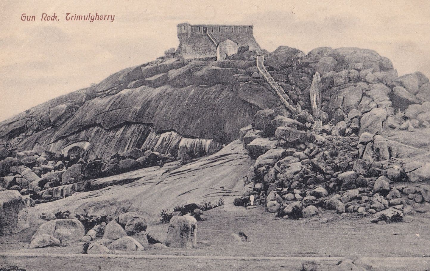 Gun Rock Trimulgherry Antique India Postcard