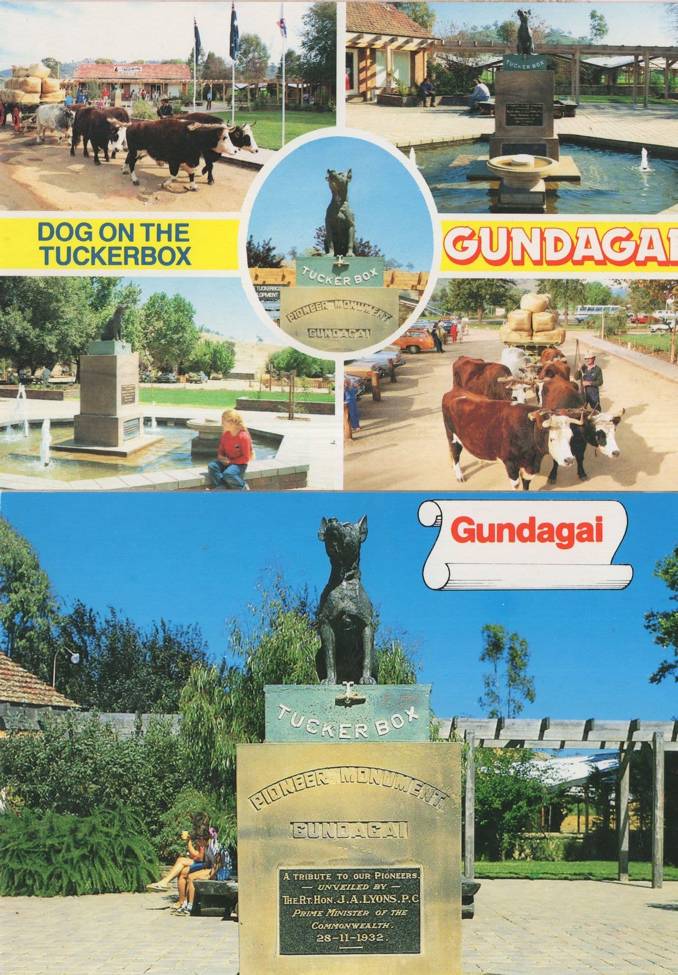 Gundagai Dog On The Tuckerbox 2x Australian Postcard s