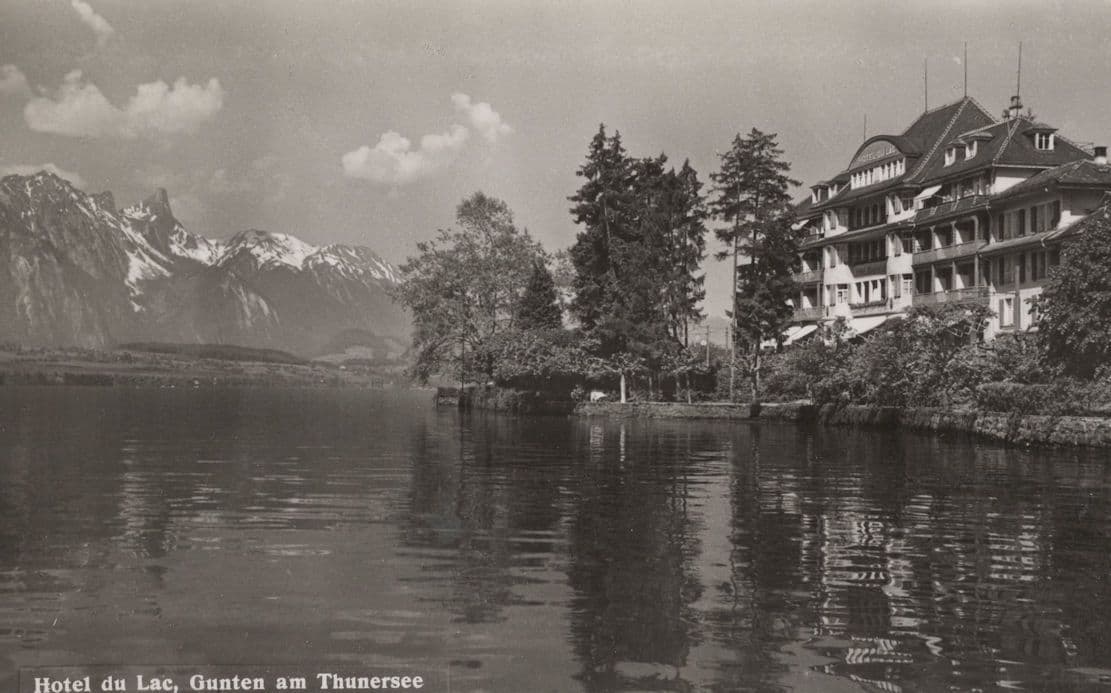 Gunten Am Thunersee, Hotel Du Lac Real Photo Sweden Postcard
