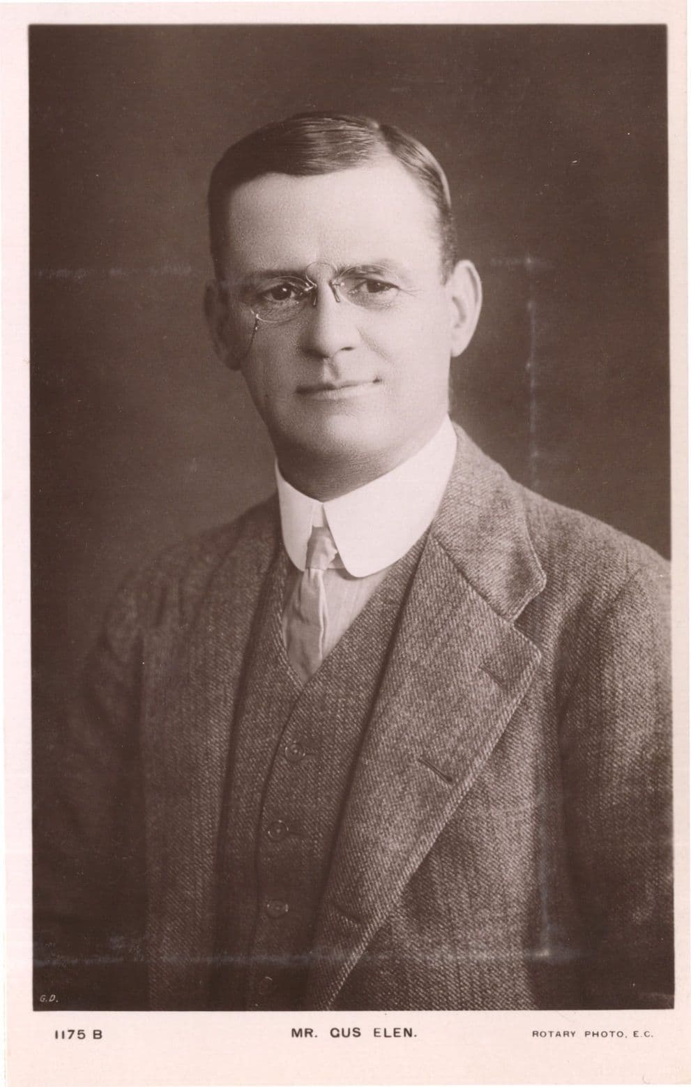 Gus Elen Comedian Old Cockney Singer Rotary Rare Postcard