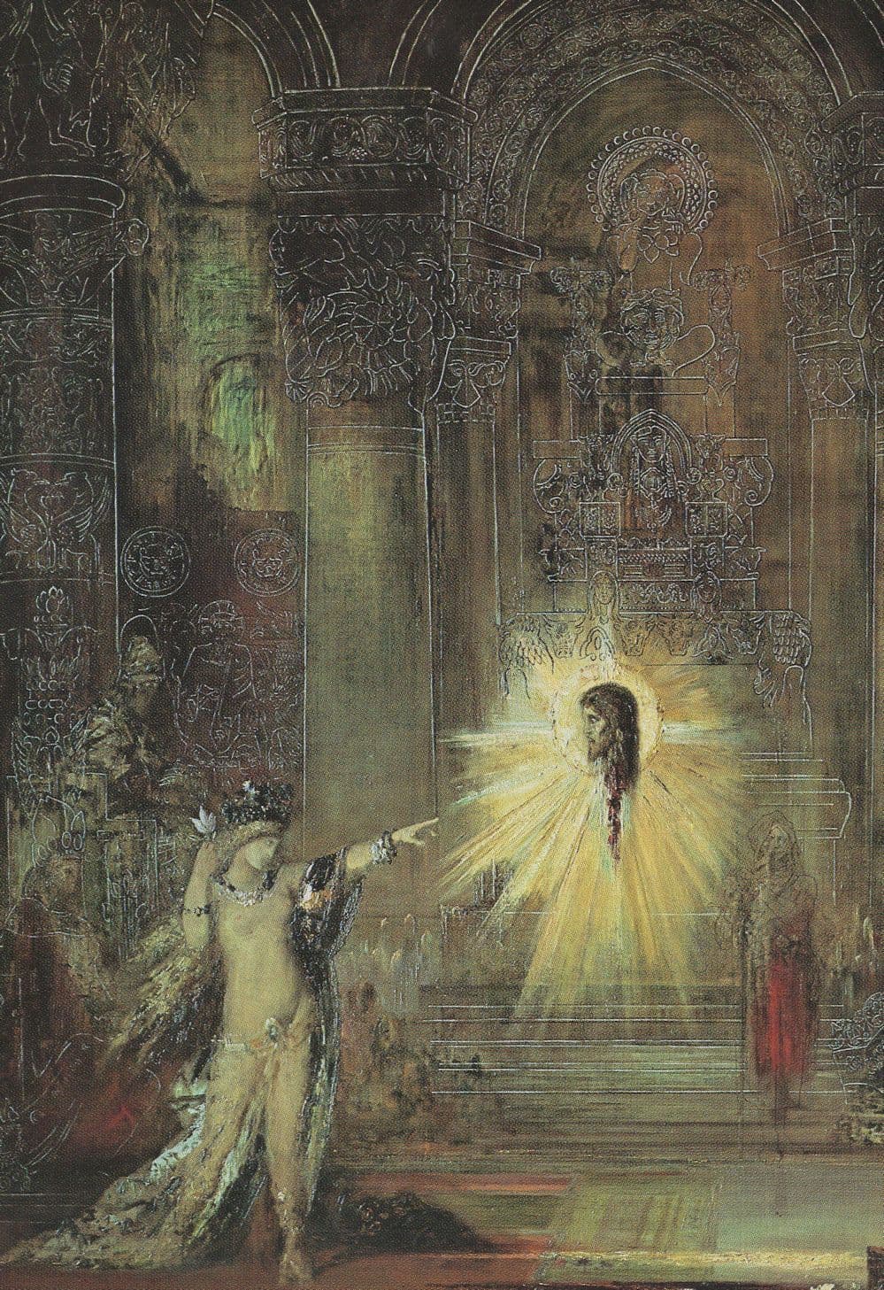 Gustave Moreau L'Apparition French Ghost Rare Painting Postcard