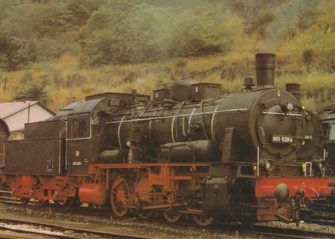 Guterzug Lokomotive 055 528-4 BW Dillenburg German Train Postcard