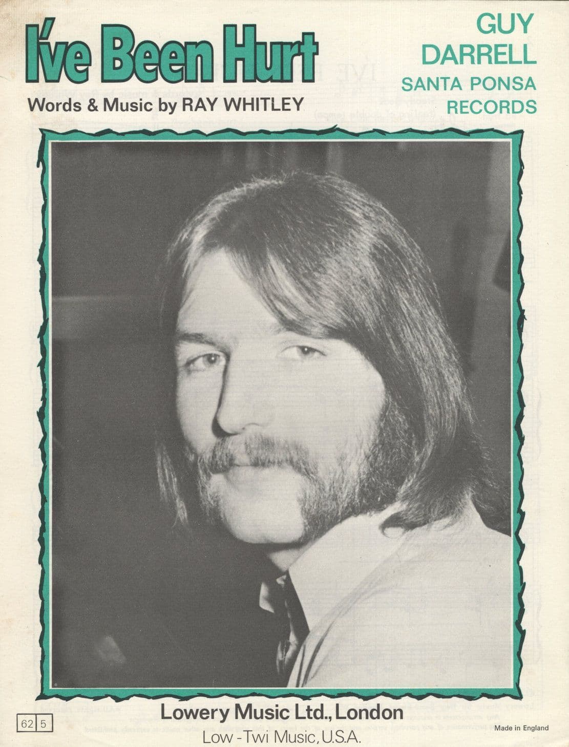 Guy Darrell I've Been Hurt Sheet Music Please Read
