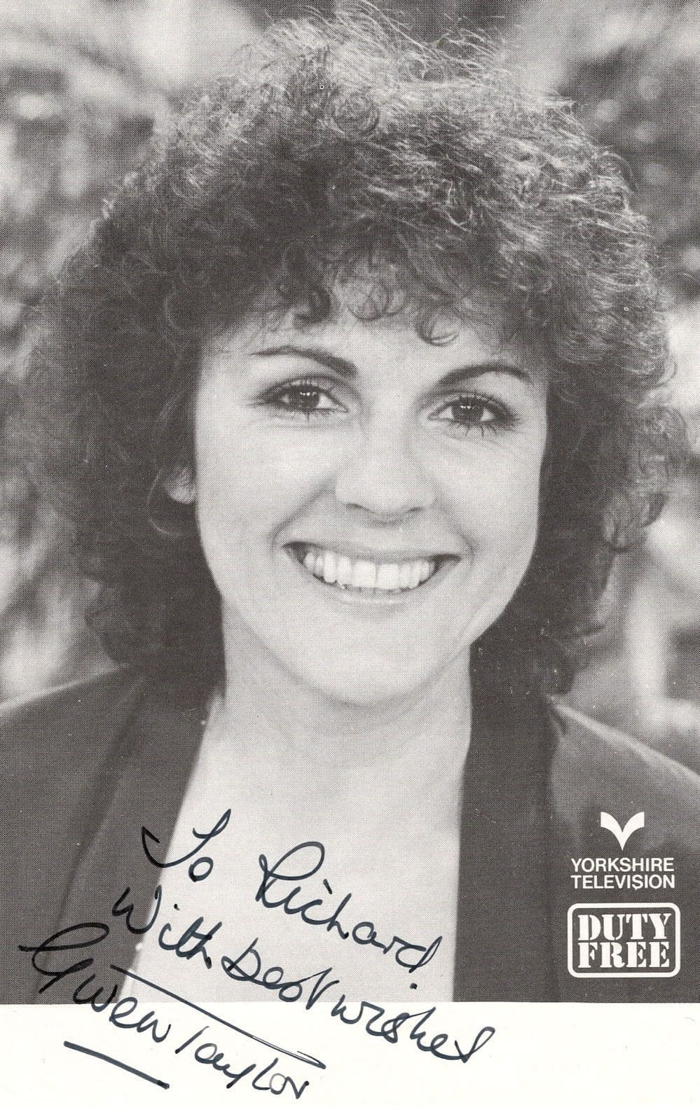 Gwen Taylor Duty Free Official Hand Signed ITV Cast Card