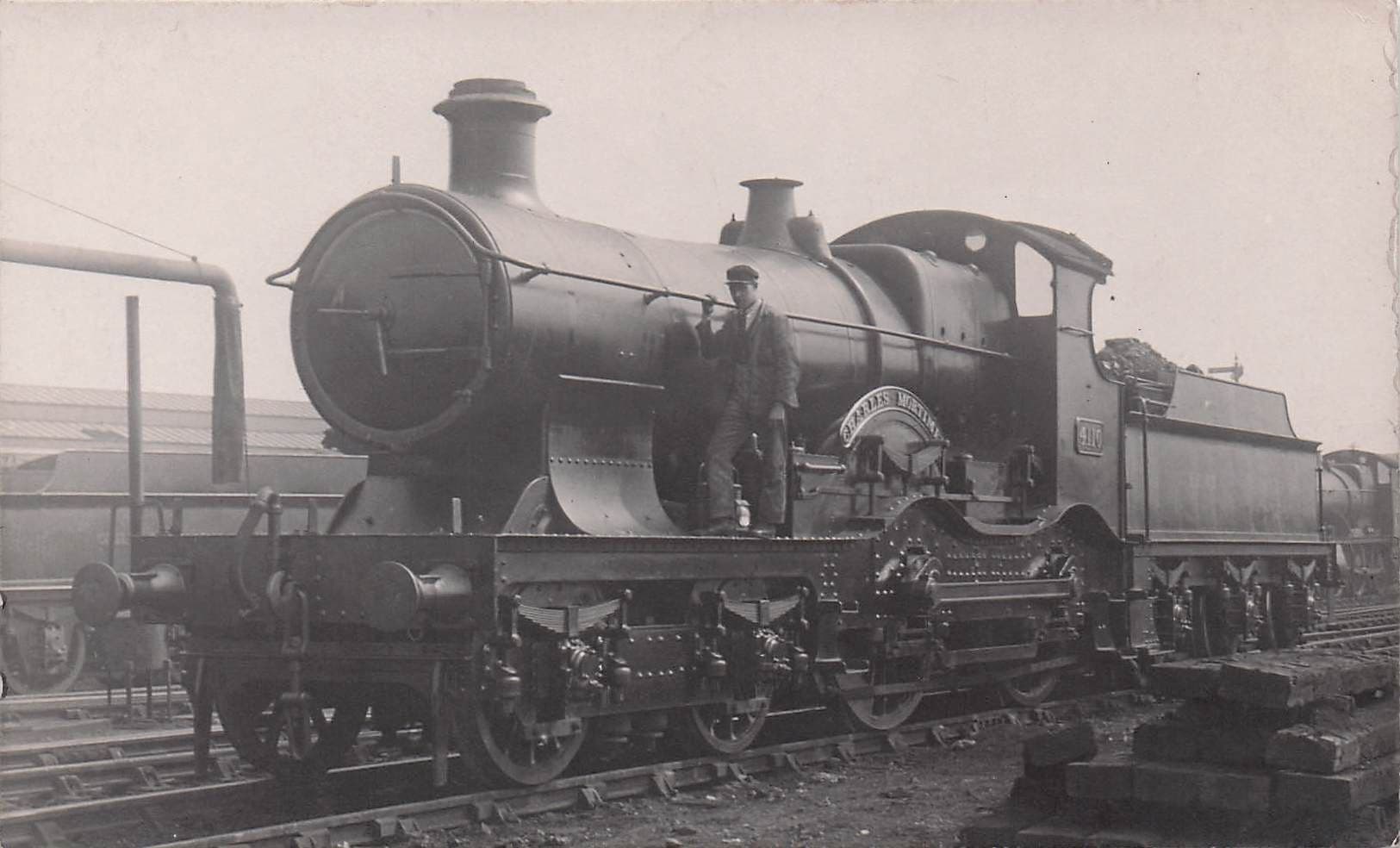 GWR 4119 Train & Driver Great Western Railway RPC Old Postcard