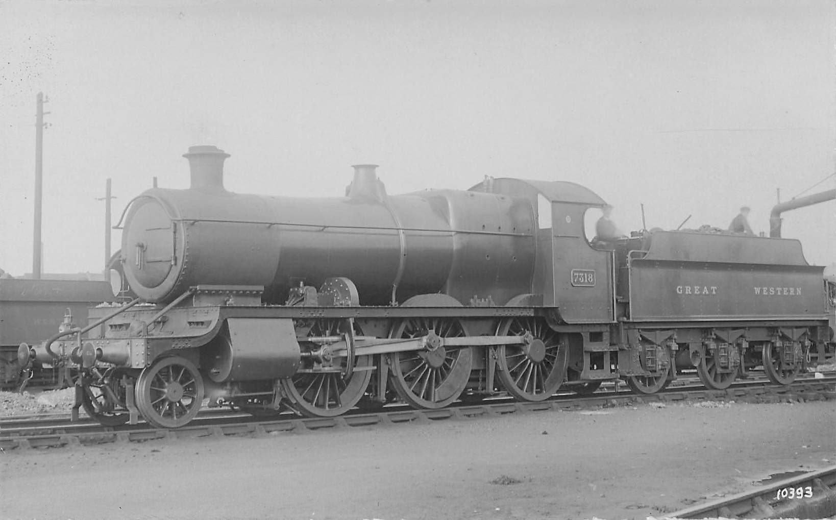 GWR 7318 Train & Driver Railway Old Real Photo Postcard