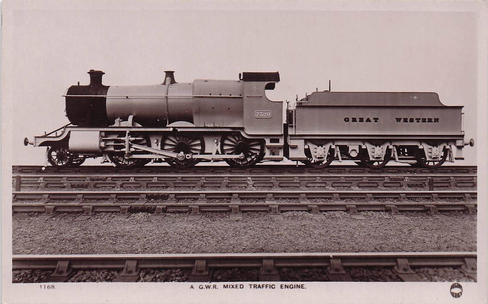 GWR 7320 Mixed Traffic Engine Old Real Photo Train Postcard