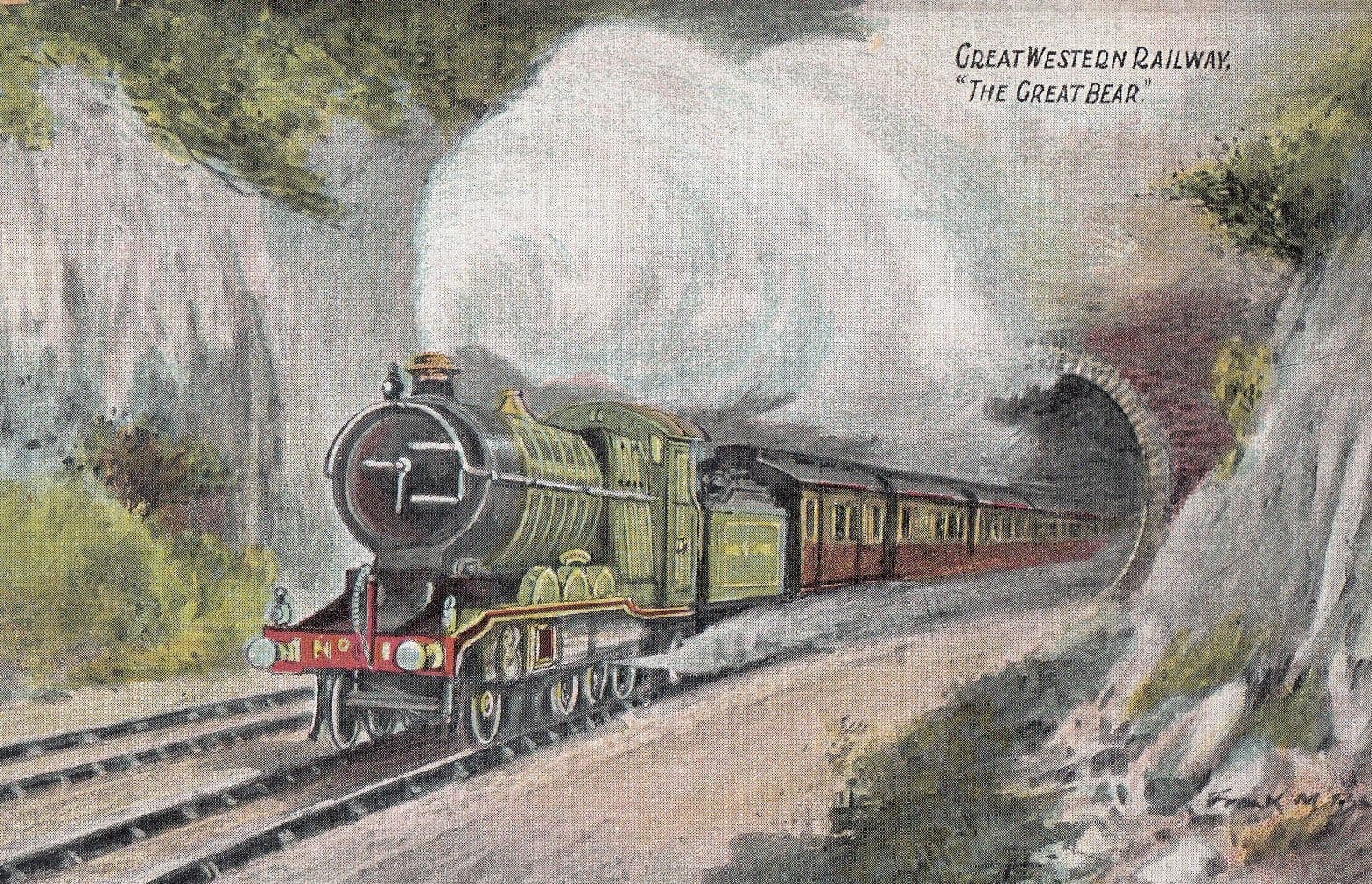 GWR The Great Bear First 4-6-2  Train In History Old Postcard