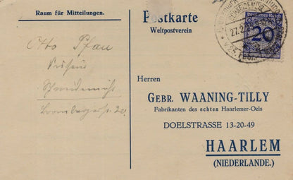 Haarlem Holland Dutch Oil Petrol Company Antique Postcard