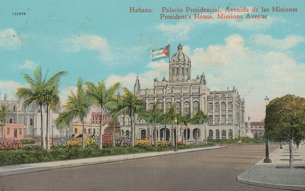 Habana Presidents House Palacio Cuba Old Postcard