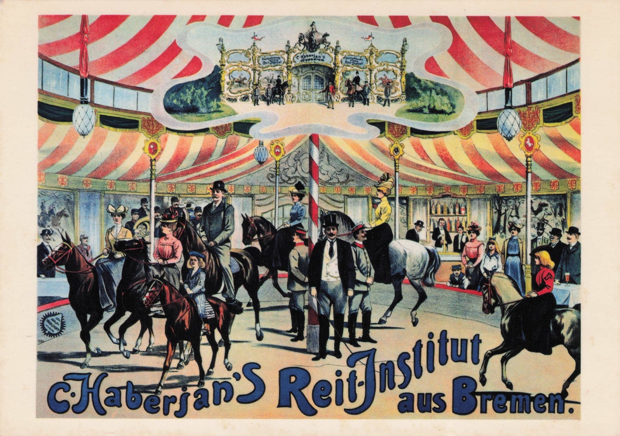 Habersjan's Reit Institut Bremer German Horse Riding School Postcard