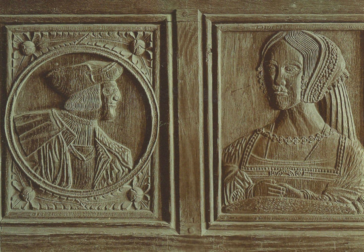 Haddon Hall The Parlour Carved Figures Postcard