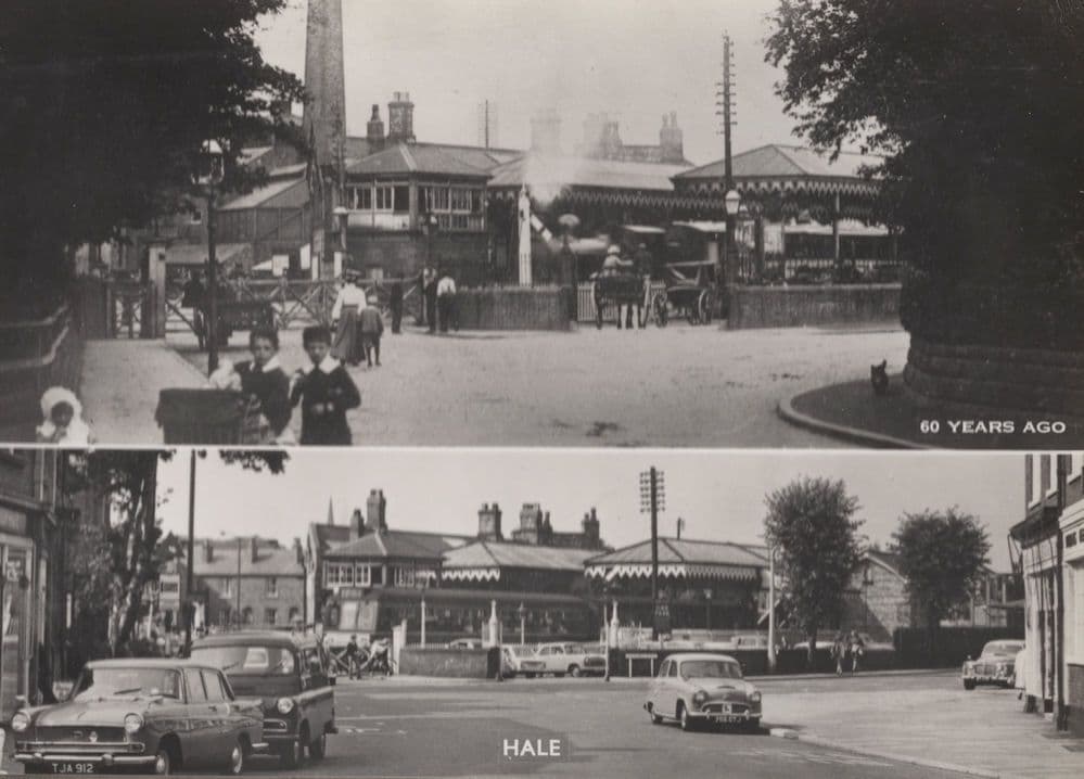 Hale Manchester Train Railway Station Real Photo Postcard