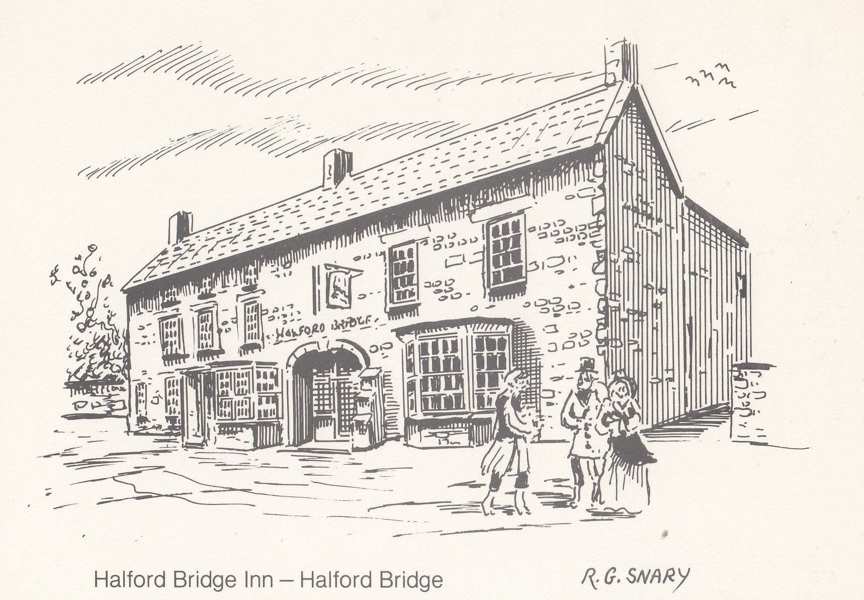 Halford Bridge Inn Artist Pub Postal Anniversary Northampton Postcard