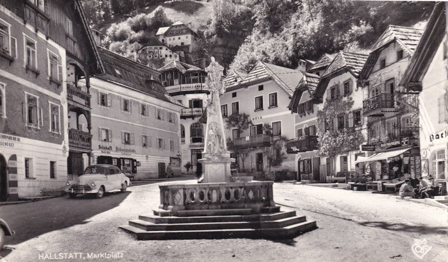Hallstatt Marktplatz Vintage Real Photo Austria Postcard