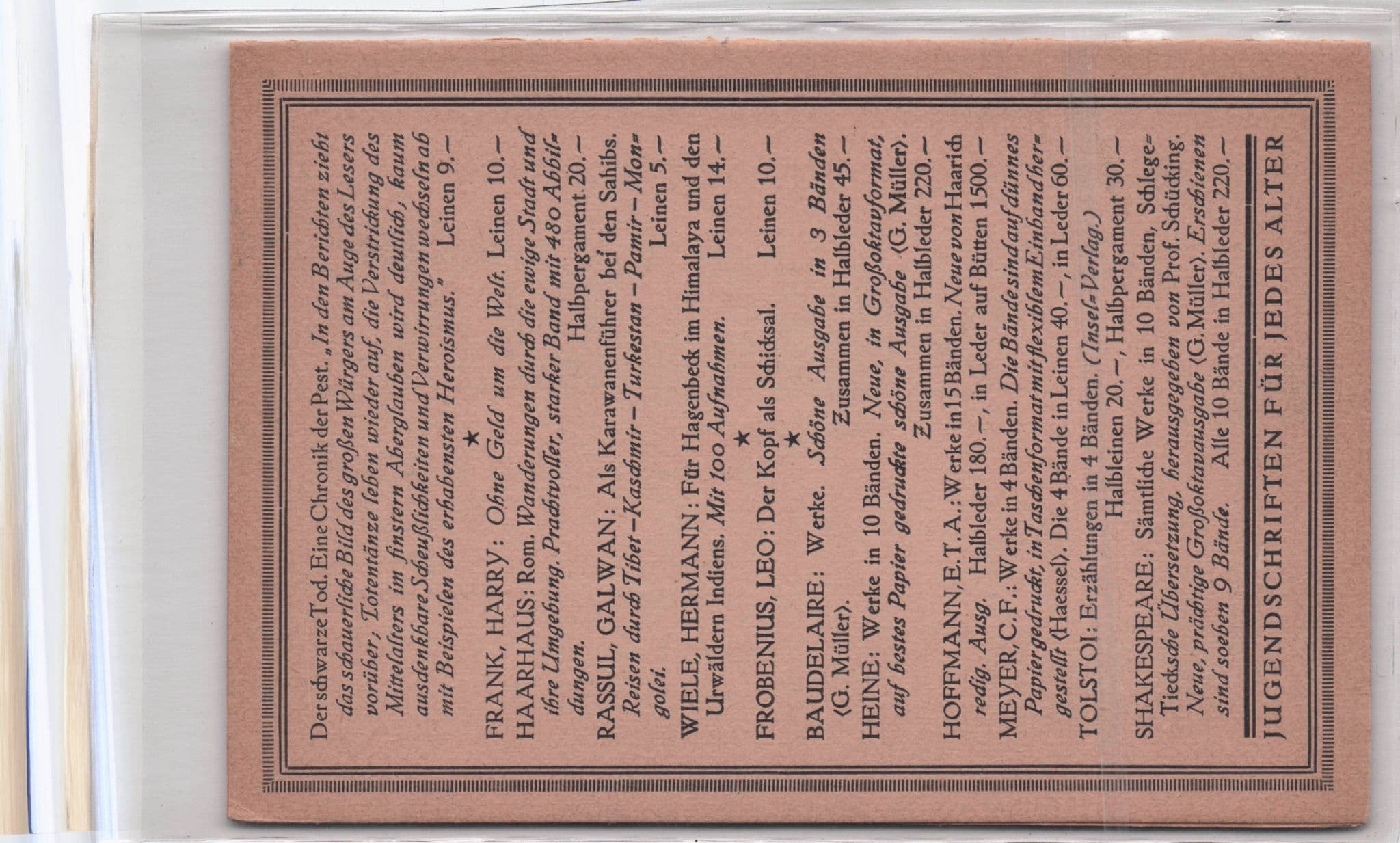 Hamburg Bookdealers Book Company Old Advertising Booklet Postcard