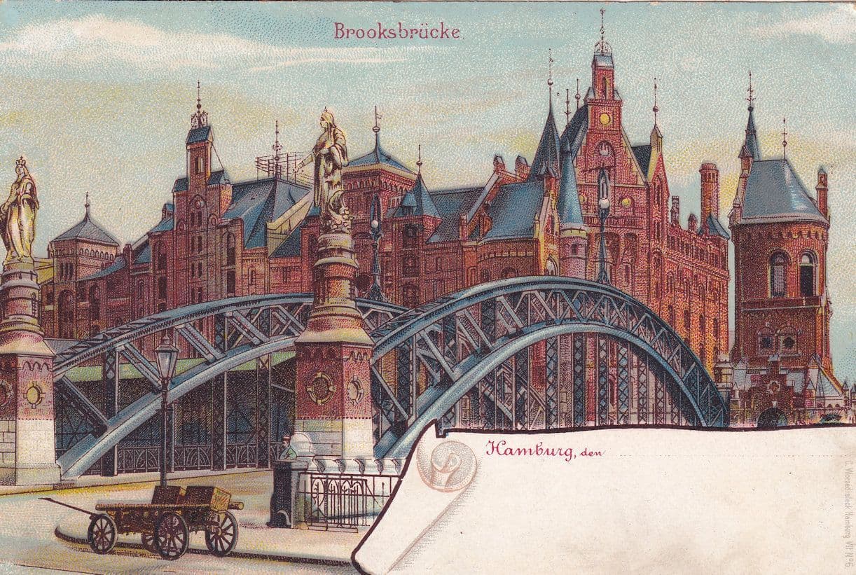 Hamburg Brooksbrucke Antique German Postcard