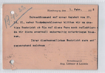 Hamburg Furniture Antique Tools Fittings German Old Postcard