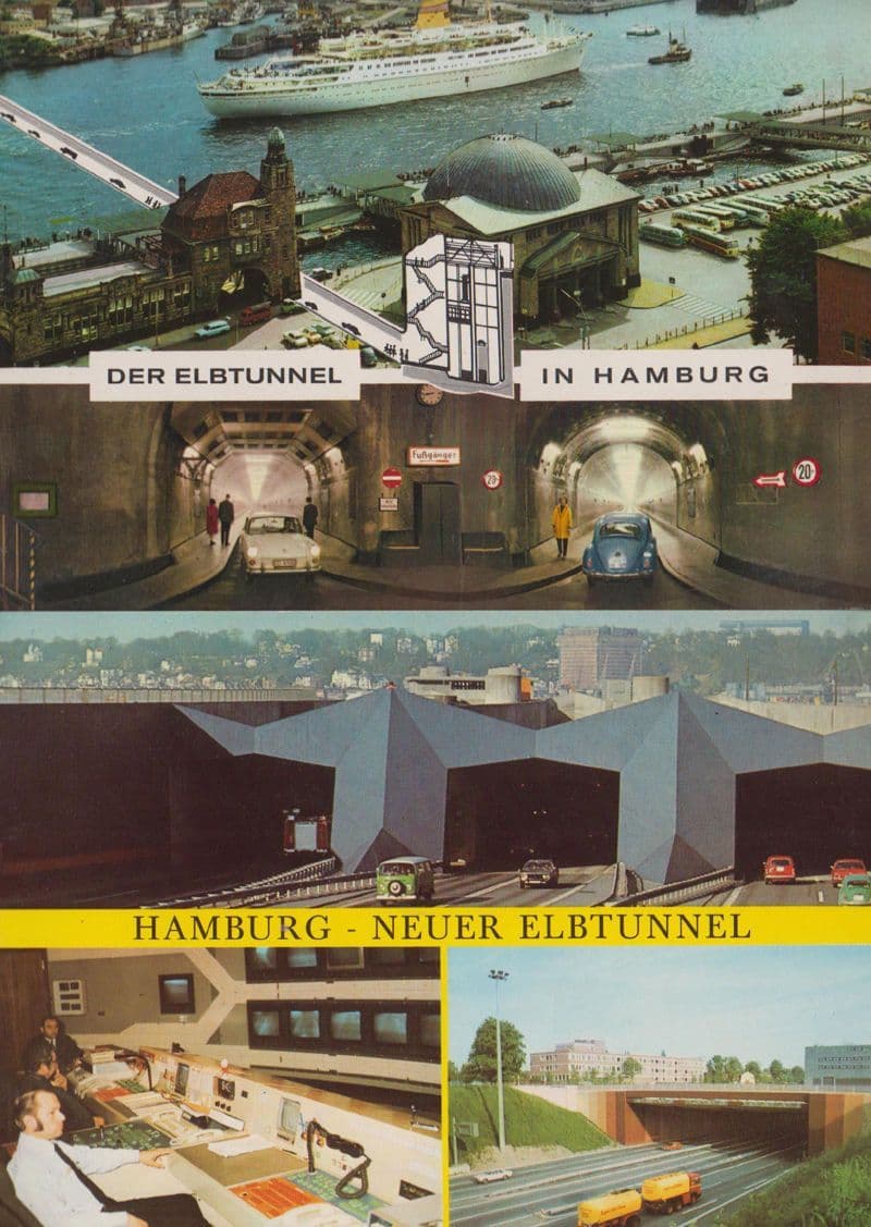 Hamburg Harbour Elbtunnel St Pauli Ship Landing Stage 2x German Postcard