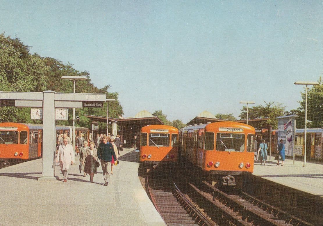 Hamburg Subway Underground Train German Station 1973 FDC Postcard