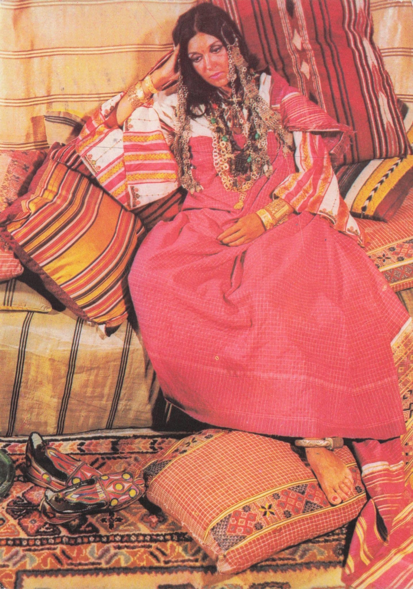 Hammamet Tunisia Glamour Lady 1970s Postcard