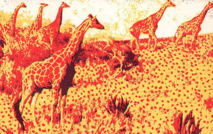 Hand Made African Craft Giraffe Limited Edition Postcard