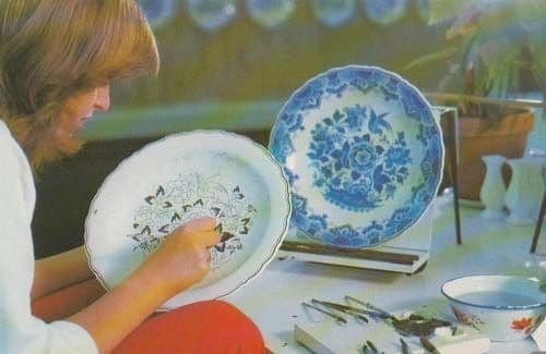 Hand Painting Plate Art China Dutch Maker Crafts Rare Holland Photo Postcard