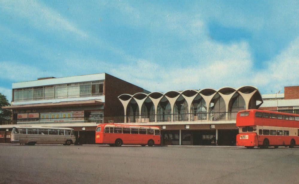 Hanley Bus Station Staffordshire 1970s Postcard