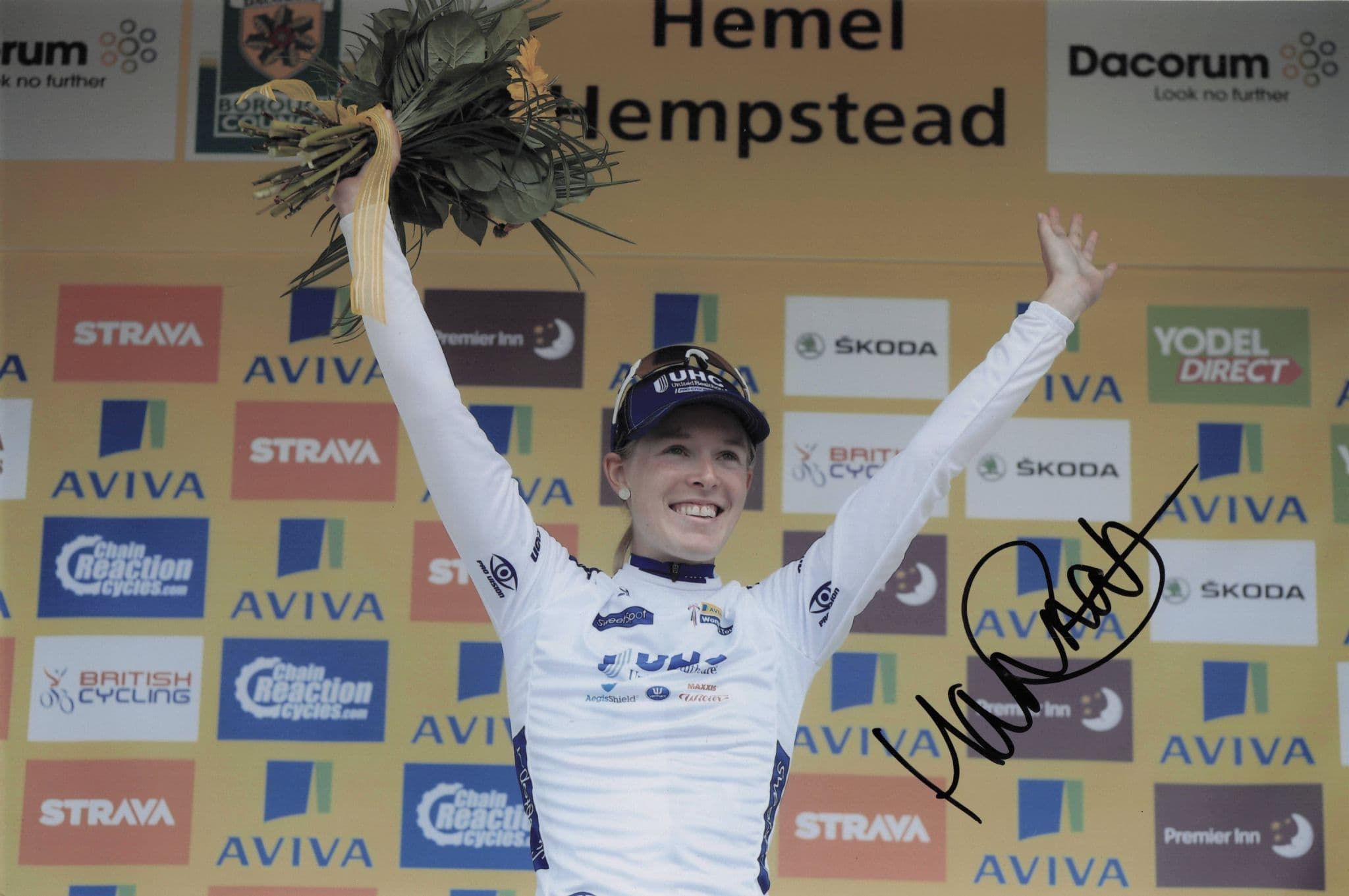 Hannah Barnes British Cyclist Tour De Britain 2016 Win 12x8 Hand Signed Photo