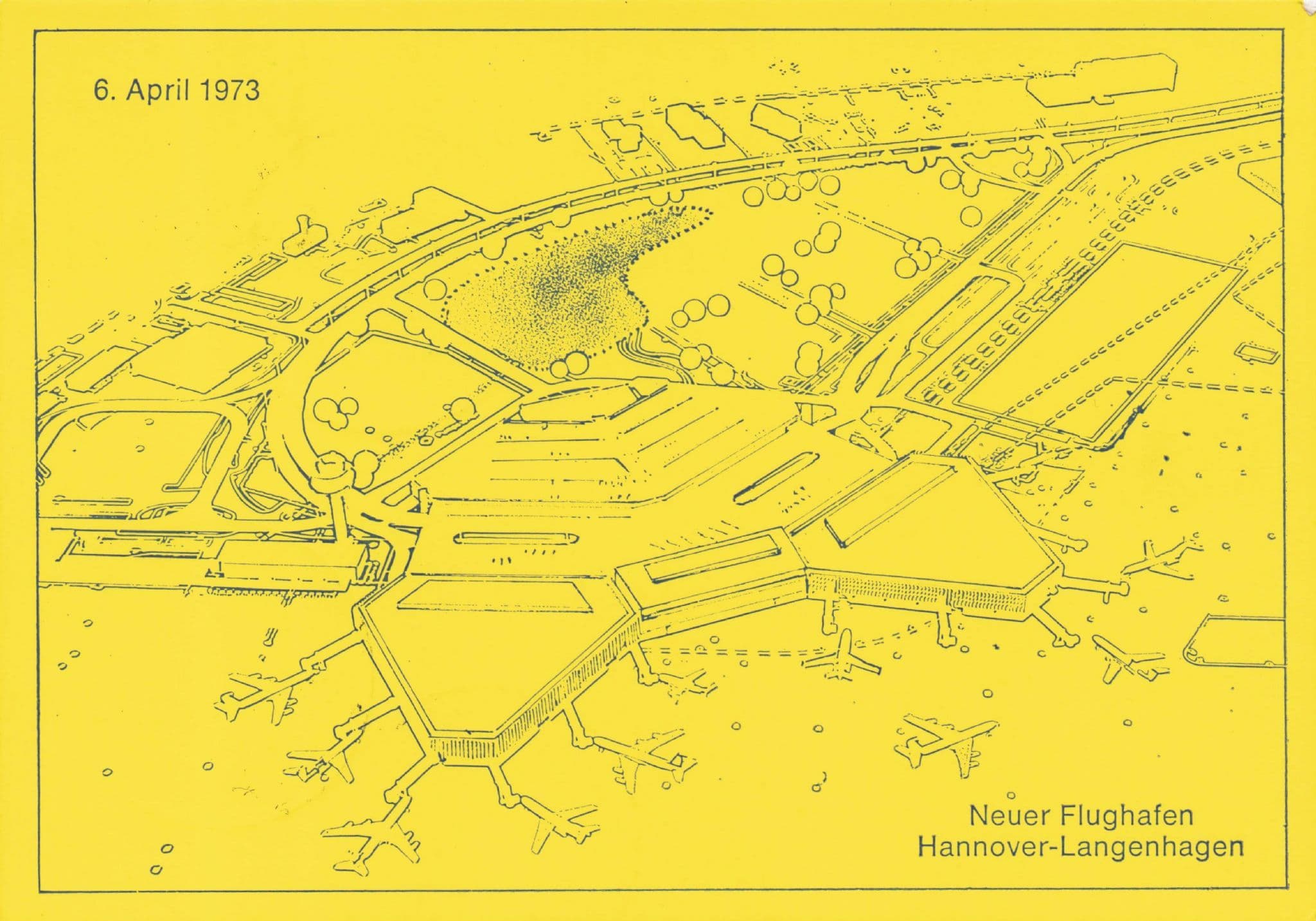 Hannover Airport Flughaven Map German FDC Postcard