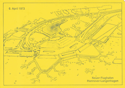 Hannover Airport Flughaven Map German FDC Postcard