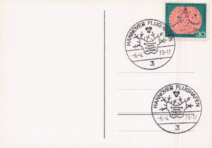 Hannover Airport Flughaven Map German FDC Postcard