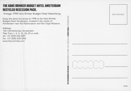 Hans Brinker Budget Hotel Amsterdam Holland Advertising Postcard