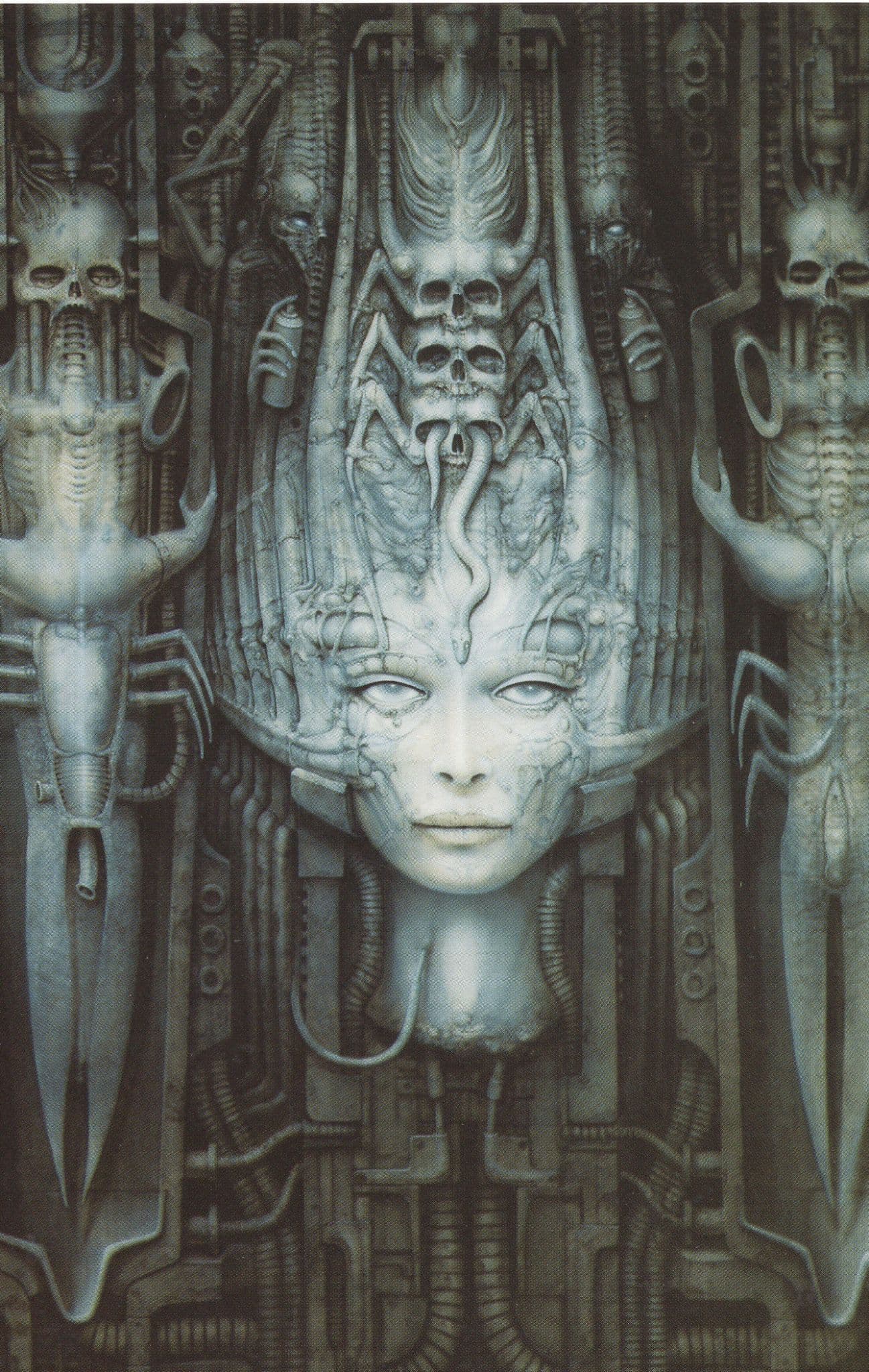 Hans Giger Switzerland Female Robot Machine Artist Painting Postcard