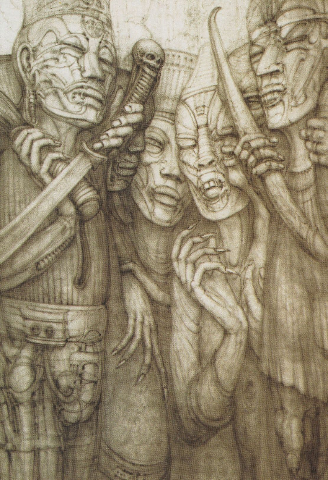 Hans Giger The Witnesses Robot Murder Android Painting Postcard