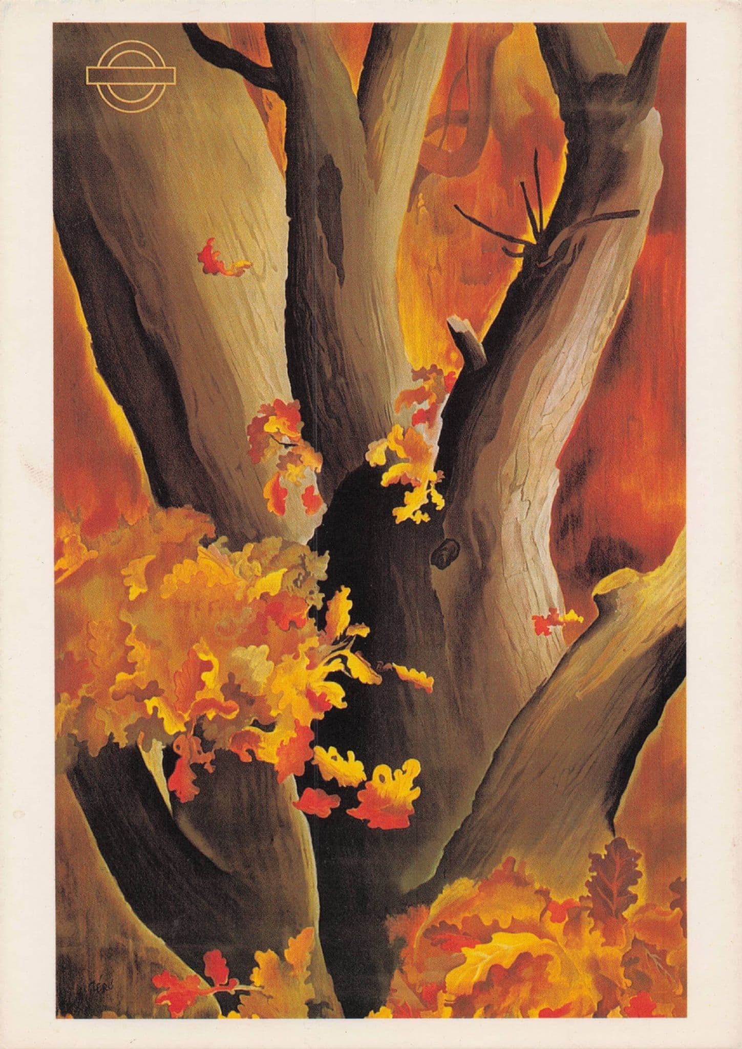 Hans Schleger Autumn 1973 London Transport Painting Postcard